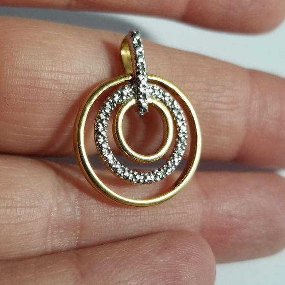 Circles pendant Sterling Silver 925 HAN Thailand gold concentric - Picture 7 of 10